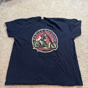 Vintage Harley Davidson Shirt Black Grand Turk Size 3XL Biker T-Shirt Streetwear